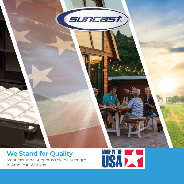 Suncast 5.9 ft. x 3.7 ft Horizontal Stow-Away Storage Shed   Natural Wood-like Outdoor Storage for Trash Cans and Yard Tools - Image 2