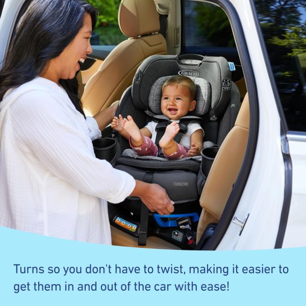 Graco Turn2Me 3-in-1 Rotating Convertible Car Seat, Rear to Forward Facing   Highback Booster, Easy Installation, Brighton - Image 5