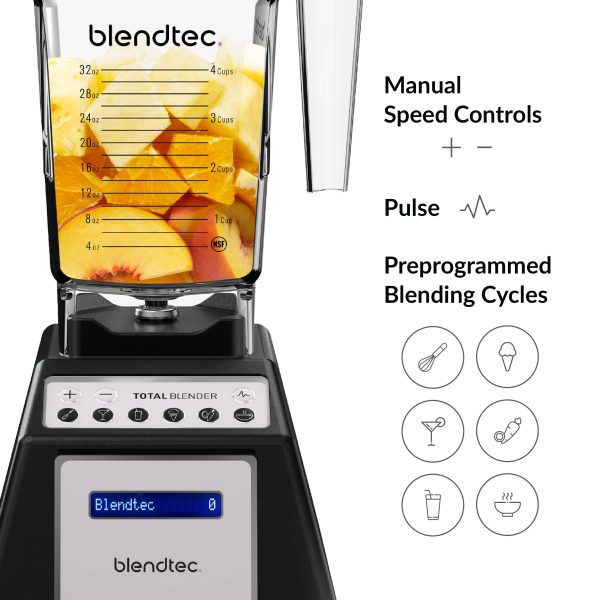 Blendtec Total Blender Classic   Includes FourSide Jar (75 oz)   10-Speed Professional-Grade Countertop Blender, Black - Image 3