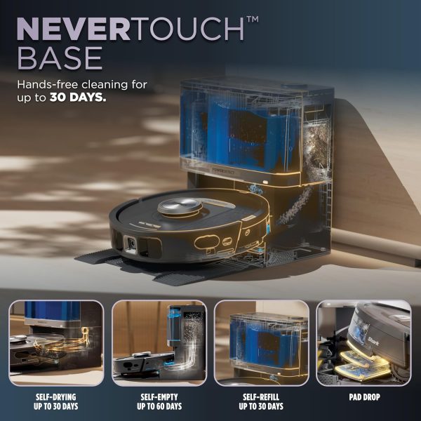 Robot Vacuum   Mop PowerDetect NeverTouch, Combo, Self-Emptying   Self-Refilling, 60-Day Debris Capacity with Pad Dry   Gaia Grey - Image 2