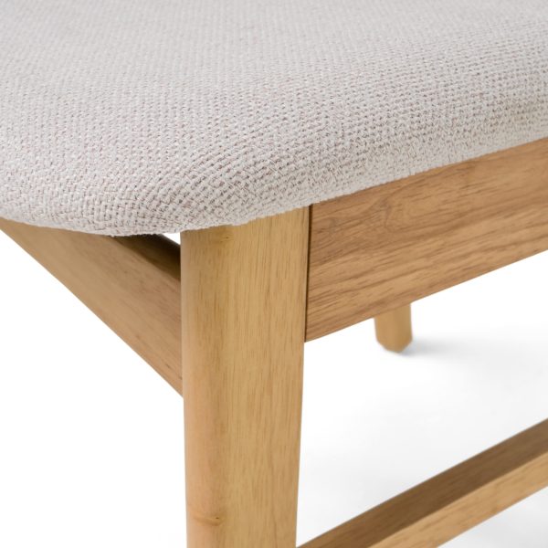 Home Idalia Mid-century Modern Dining Chairs (Set of 4) by  Home, Light Beige + Natural Oak - Image 3