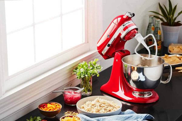 Artisan Series 5 Quart Tilt Head Stand Mixer with Pouring Shield KSM150PS, Passion Red - Image 2