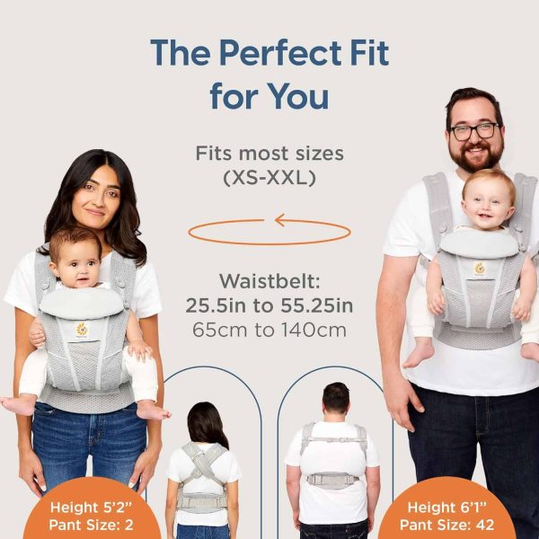 Ergobaby All Carry Positions Breathable Mesh Baby Carrier with Enhanced Lumbar Support   Airflow (7-45 Lb), Omni Breeze, Pearl Grey - Image 8