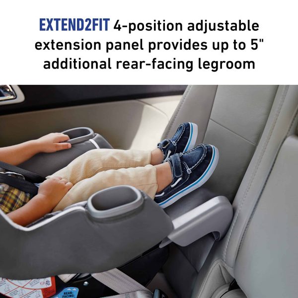 Graco Extend2Fit 2-in-1 Convertible Car Seat, Gotham - Image 9