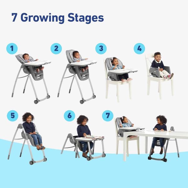 Graco Table2Table Premier Fold 7 in 1 Convertible High Chair | Converts to Dining Booster Seat, Kids Table, and More, Maison - Image 2