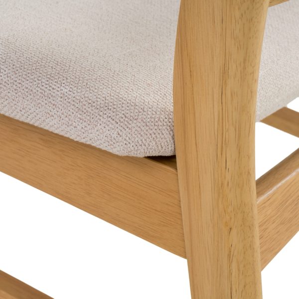 Home Idalia Mid-century Modern Dining Chairs (Set of 4) by  Home, Light Beige + Natural Oak - Image 4