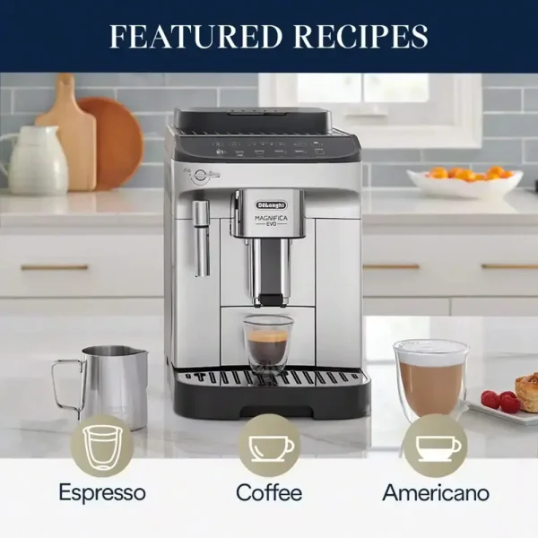 Magnifica Evo Coffee and Espresso Machine   Silver - Image 3