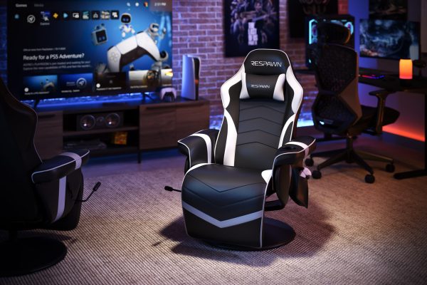 RESPAWN 900 Gaming Recliner   Reclining Gaming Chair with Footrest, Gaming Chair Recliner, White
