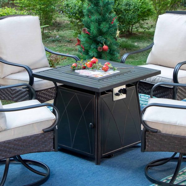 Sophia   William 28 inch Outdoor Gas Fire Pit Table with Lid 50,000 BTU - Image 3