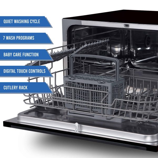 Professional FCD06ABBBKA 6-Pieces Countertop Dishwasher, Black - Image 3