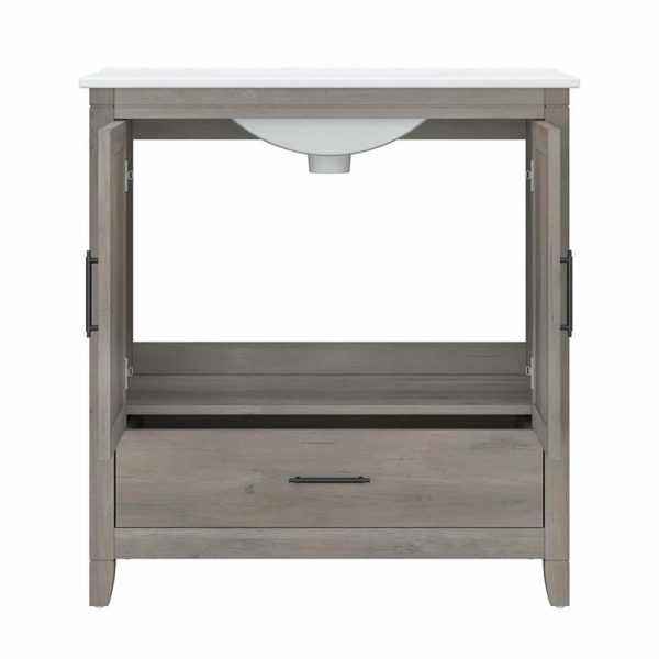 Furniture Key West 32W Bathroom Vanity with Sink in Driftwood Gray - Image 5