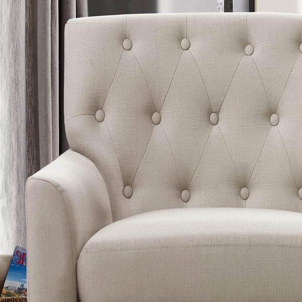 Rosevera Keene Living Room Modern Arm Chair, Textile Beige - Image 4