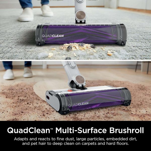 Cordless Vacuum with HEPA Filter, QuadClean Brushroll, White/Beats Brass - Image 11