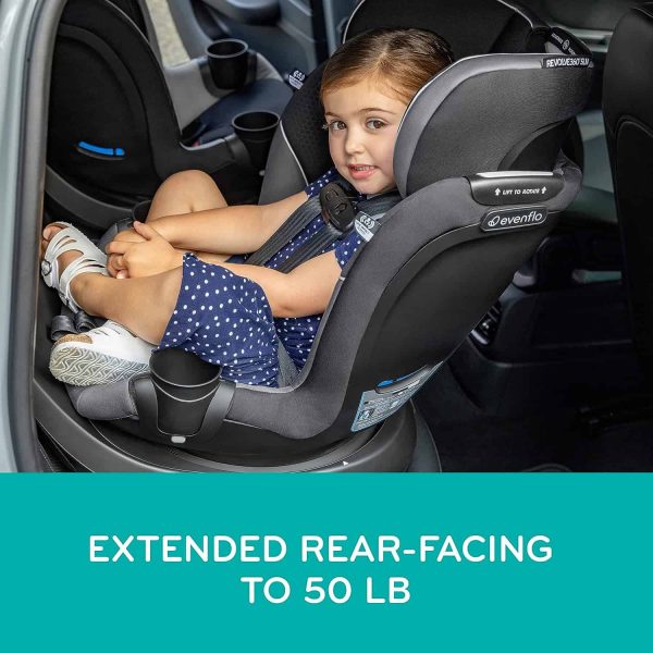 Evenflo Revolve360 Slim 2-in-1 Rotational Car Seat with Quick Clean Cover (Stow Blue) - Image 4