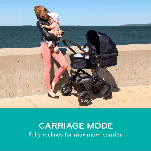 Evenflo Pivot Modular Travel System with LiteMax Infant Car Seat with Anti-Rebound Bar (Casual Gray) - Image 5