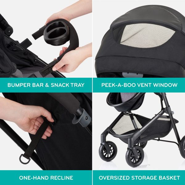Evenflo Pivot Modular Travel System with LiteMax Infant Car Seat with Anti-Rebound Bar (Casual Gray) - Image 4