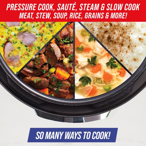 Blue Diamond Ceramic Nonstick, 16-in-1 6QT Electric Pressure Cooker, Dishwasher Safe Pot, PFAS-Free, Blue - Image 4