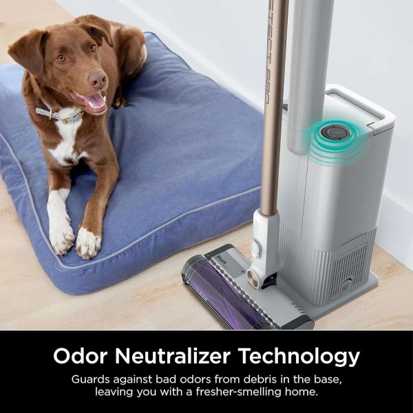 Cordless Vacuum with HEPA Filter, QuadClean Brushroll, White/Beats Brass - Image 7