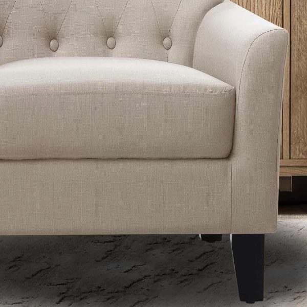Rosevera Keene Living Room Modern Arm Chair, Textile Beige - Image 5
