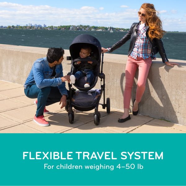 Evenflo Pivot Modular Travel System with LiteMax Infant Car Seat with Anti-Rebound Bar (Casual Gray) - Image 8