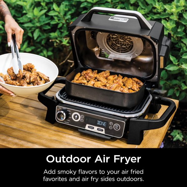 OG751BRN Woodfire Pro 7-in-1 Grill   Smoker   Portable Electric Outdoor Grill, Grey - Image 10