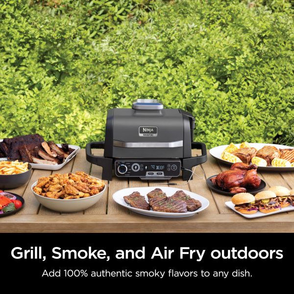 OG751BRN Woodfire Pro 7-in-1 Grill   Smoker   Portable Electric Outdoor Grill, Grey - Image 16