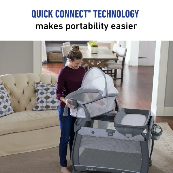 Graco Pack  n Play Quick Connect Portable Bassinet Playard   Alex - Image 6