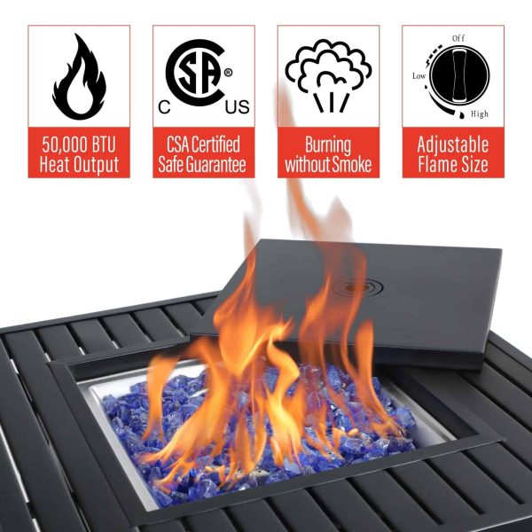Sophia   William 28 inch Outdoor Gas Fire Pit Table with Lid 50,000 BTU - Image 2