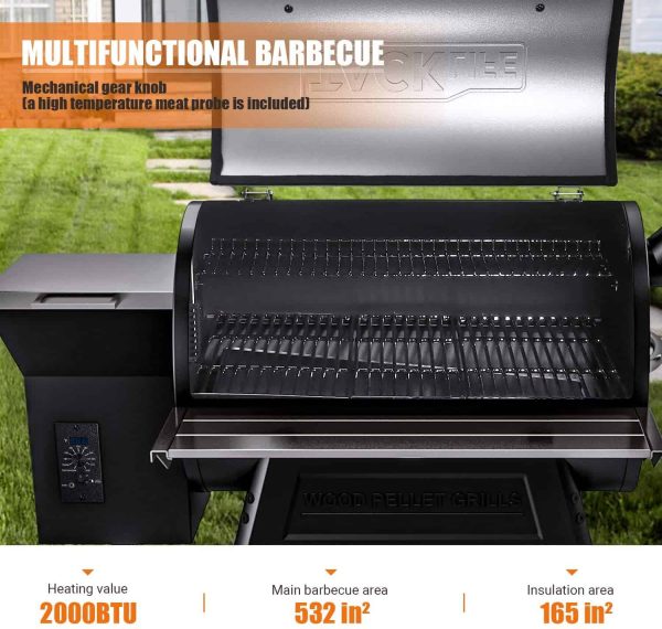 Tacklife 20000BTU Heat Ideal for Wood Pellet Grill and Smoker,8-in-1 BBQ Grill-TKGRILL01 - Image 6