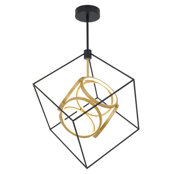 PDT-LU-HD2 Luxury 29-Watt Integrated LED Black Modern Industrial Island Light Hanging Pendant Light Chandelier for Living Room