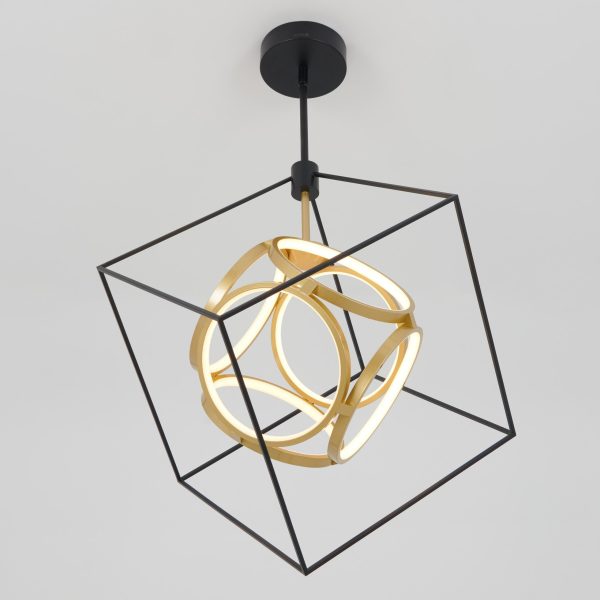 PDT-LU-HD2 Luxury 29-Watt Integrated LED Black Modern Industrial Island Light Hanging Pendant Light Chandelier for Living Room - Image 5
