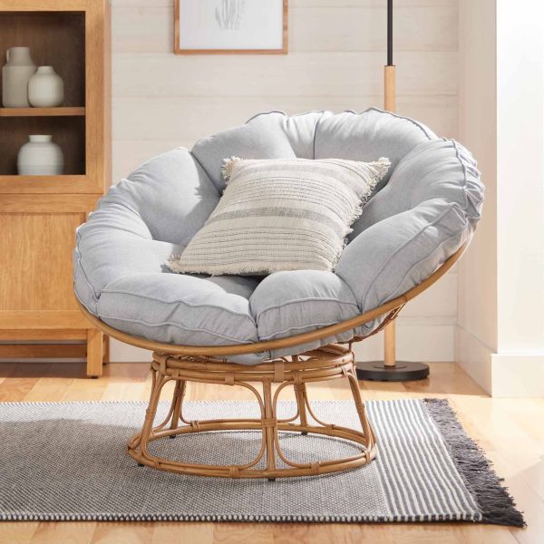 Homes   Gardens Papasan Chair, Grey Linen
