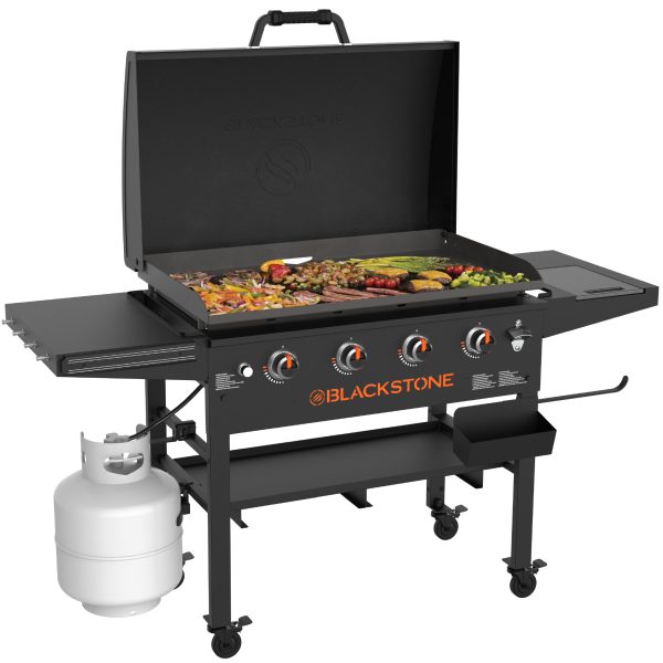 Original 4-Burner 36” Propane Griddle with Hood and Omnivore Griddle Plate