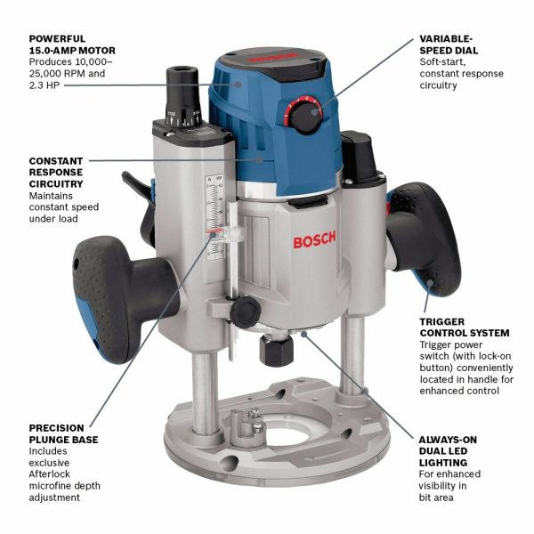 MRP23EVS 1/4-in and 1/2-in 2.99-HP Variable Speed Plunge Corded Router (Tool Only) - Image 4