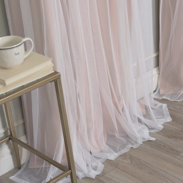 Brockham Solid Tulle Overlay Room Darkening Grommet Curtain Panels (Set of 2) - Image 3