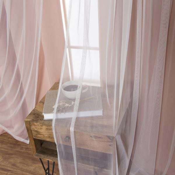 Brockham Solid Tulle Overlay Room Darkening Grommet Curtain Panels (Set of 2) - Image 5