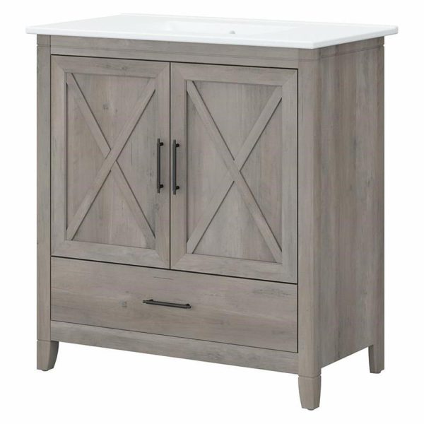 Furniture Key West 32W Bathroom Vanity with Sink in Driftwood Gray