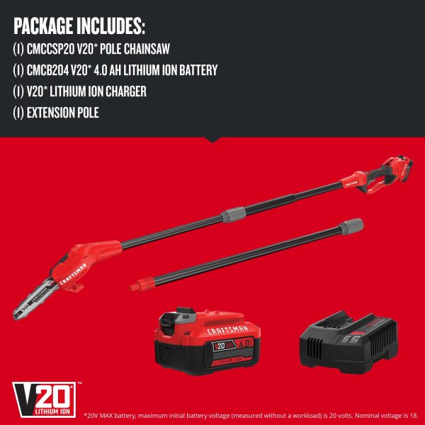 CMCCSP20M1 V20 20-volt Max 8-in Cordless Electric Pole Saw Ah (Battery   Charger Included) - Image 3