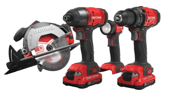 CMCK401D2 V20 4-Tool 20-volt Max Power Tool Combo Kit Case (2 Li-ion Batteries Included and Charger Included)