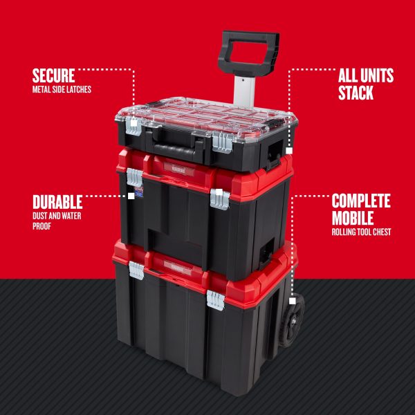 CMST60402 VERSASTACK 17.126-in Plastic; Metal Wheels Lockable Tool Box - Image 4