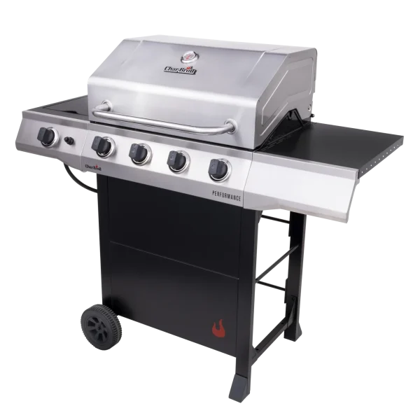 Charbroil Performance Series 4-Burner Propane Gas Grill Cart with Side Burner