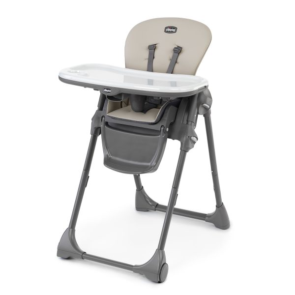 Chicco Polly Space-Saving Fold Easy Clean Highchair   Taupe (Beige)