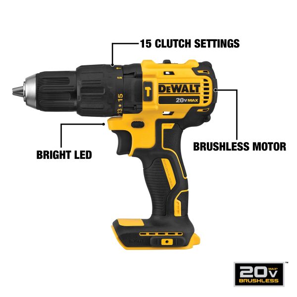 DCD778C2 1/2-in 20-volt Max Variable Speed Brushless Cordless Hammer Drill (2-Batteries Included) - Image 3