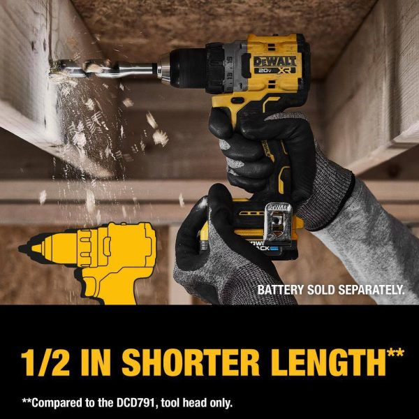 DCD800E2 20-Volt Lithium-Ion Cordless Brushless 1/2 in. Compact Drill Driver Kit with (2) 1.7 Ah Batteries and Charger - Image 8