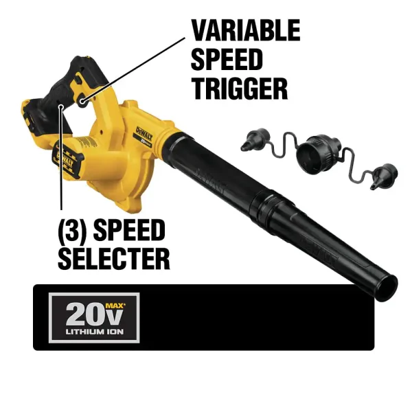 DCE100M1 20-Volt MAX Cordless Compact Jobsite Blower 135 MPH 100 CFM with (1) 20-Volt 4.0Ah Battery   Charger - Image 3