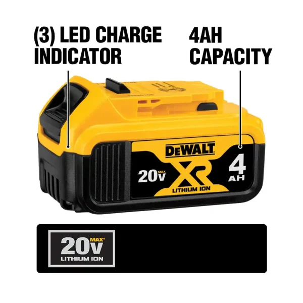 DCE100M1 20-Volt MAX Cordless Compact Jobsite Blower 135 MPH 100 CFM with (1) 20-Volt 4.0Ah Battery   Charger - Image 4