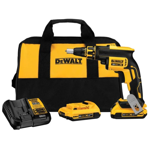 DCF620D2 20-Volt MAX XR Cordless Brushless Drywall Screw Gun with (2) 20-Volt 2.0Ah Batteries   Charger