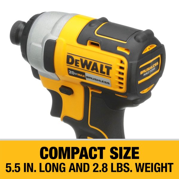 DCF787C1 20-volt Max 1/4-in Variable Speed Brushless Cordless Impact Driver (1-Battery Included) - Image 4