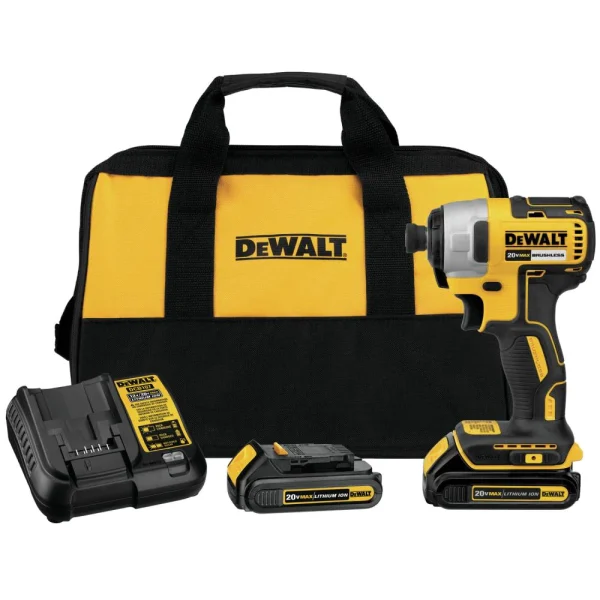 DCF787C2 20-volt Max 1/4-in Variable Speed Brushless Cordless Impact Driver (2-Batteries Included)