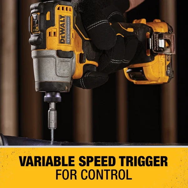 DCF801F2 XTREME 12-volt Max 1/4-in Variable Speed Brushless Cordless Impact Driver (2-Batteries Included) - Image 7